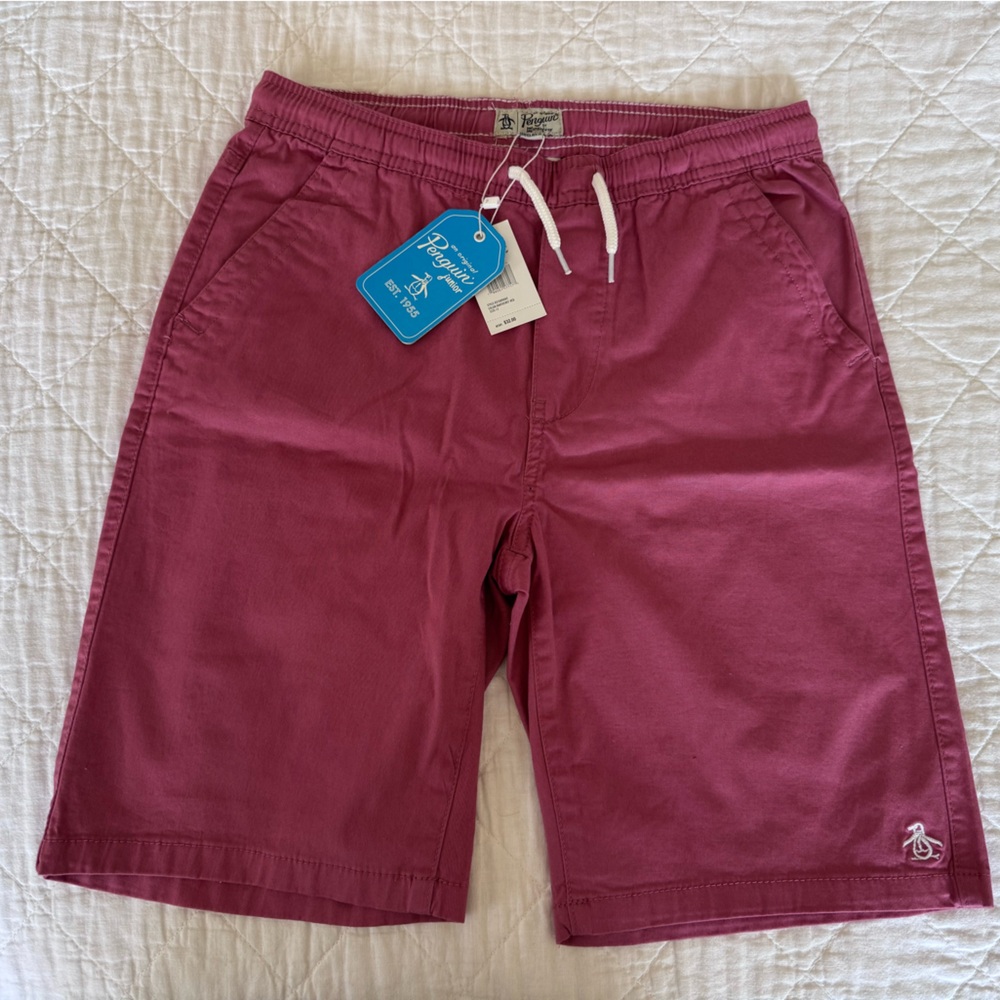 Original Penguin Nantucket Red Cotton Shorts with Drawstring waist Size 12
